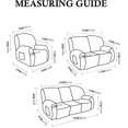 thumbnail image 6 of 4 Pieces Geometric Jacquard Plush Recliner Slipcovers, Soft Fuzzy Fluffy Sofa Couch Cover, Anti-Slip Furniture Protector with Elastic Bottom for Kids Cats Dogs(Cream,1 Seat), 6 of 6