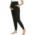 thumbnail image 2 of Pantalon Décontracté de Maternité pour Femmes, Couleur Unie, Extensible et Confortable, 2 of 9