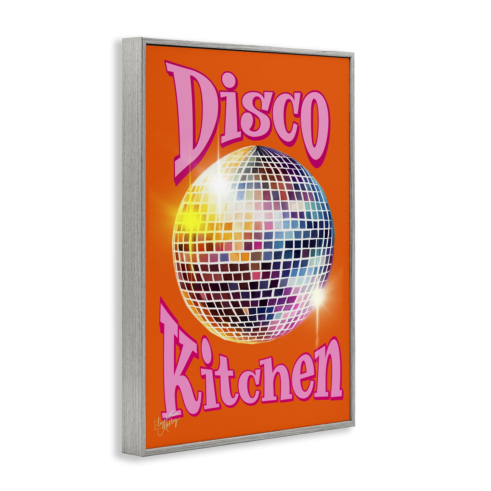 Stupell Industries Groovy Disco Kitchen Performing Arts Painting Gray Framed Art Print Wall Art, 20 x 30