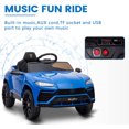 thumbnail image 5 of 12V Ride on Cars Gift for 3-5 Years Old Boys Girls, Kids Lamborghini Ride on Toys with Remote, Powered Ride on Truck for Kids, Blue Electric Vehicle Ride on Toys w/ LED Lights, MP3 Music, 5 of 10