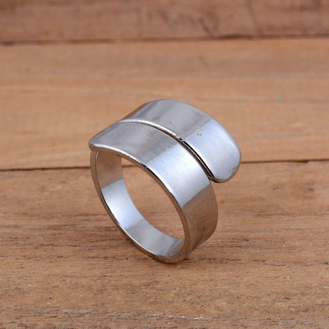 Oxidized Peace Sign Stackable Ring - 925 Sterling Silver Band, Sizes 4 To 11