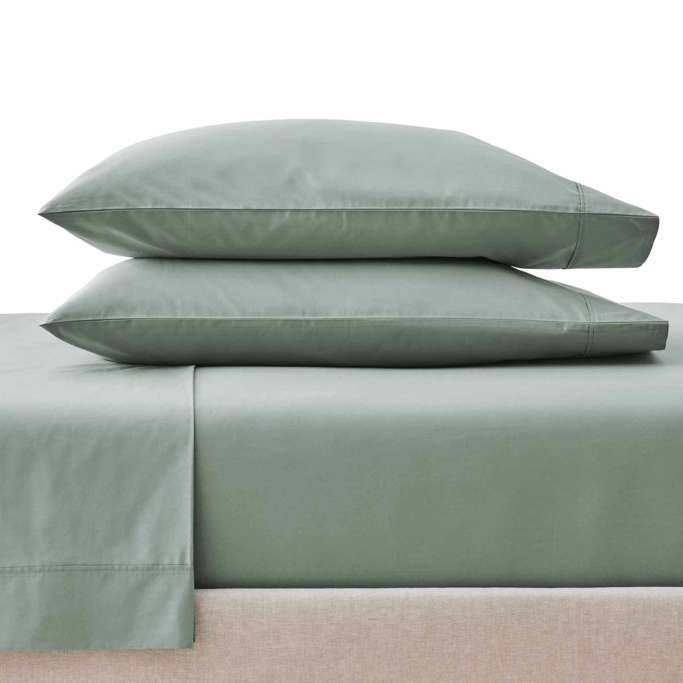 Better Homes & Gardens 300 Thread Count Green River Cotton Percale Pillowcases, Queen (2 Count)