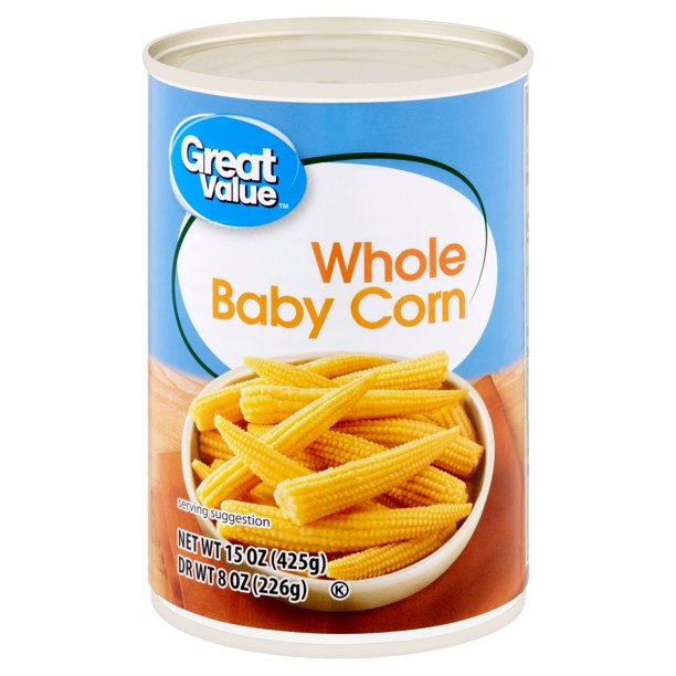 Great Value Whole Baby Corn, 15 oz (Case of 12)