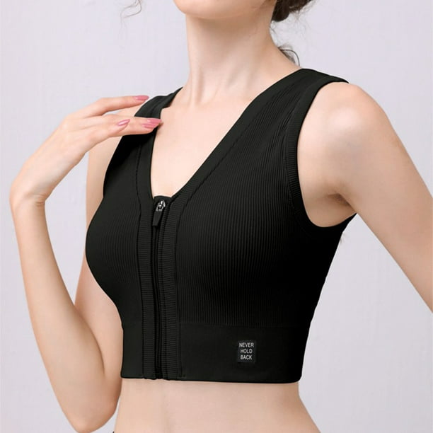 Fankiway Sports Bras for Women Plus Size Front Zipper Sports Bra