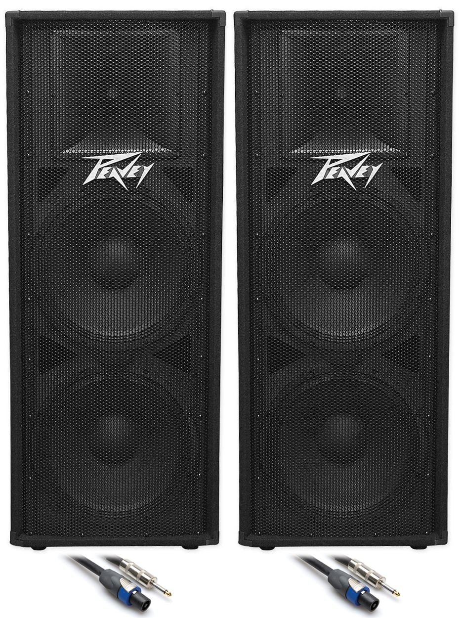(2) Peavey PV215 Dual 15" Inch Passive PA Speaker +FREE Speaker Cables