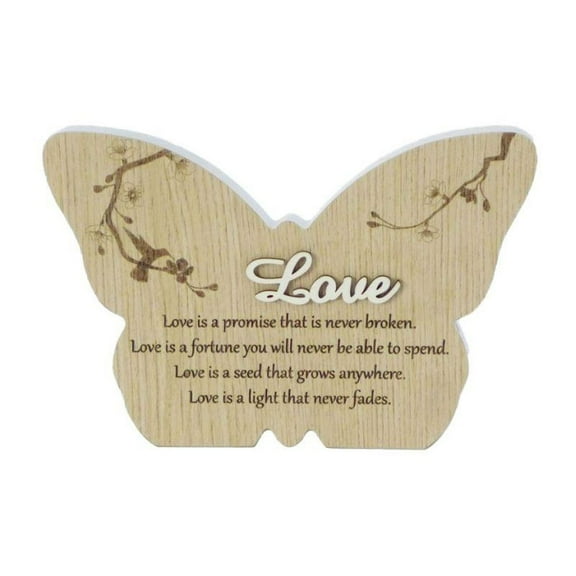 8" Butterfly "Love" With Saying Plaque