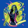 thumbnail image 2 of Boy's She-Hulk: Attorney at Law Real Life Vs Cartoon Graphic Tee Royal Blue X Small, 2 of 5