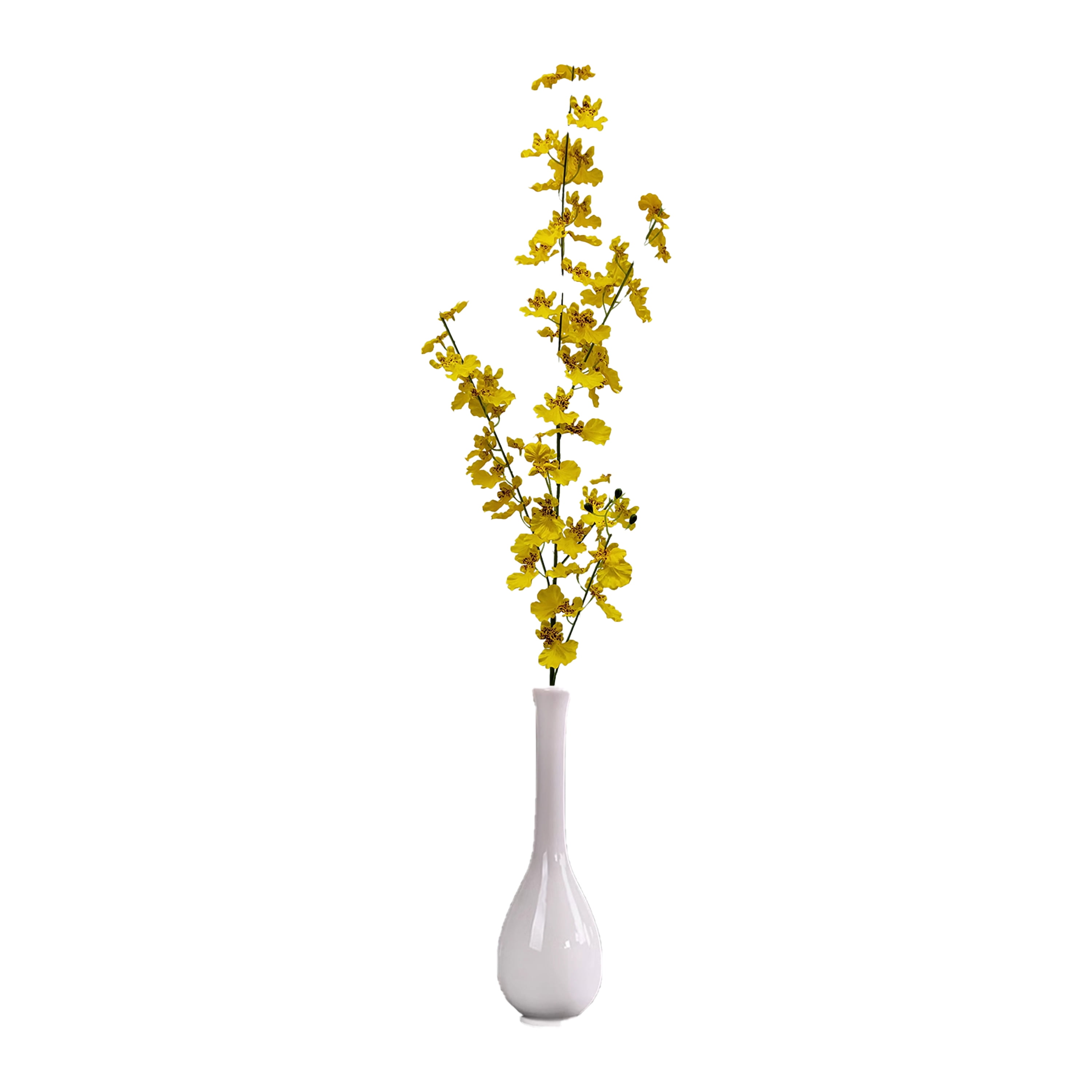 Mainstays Indoor Artificial Orchid Long Stem, Yellow Color. Assembled Product Height 40".