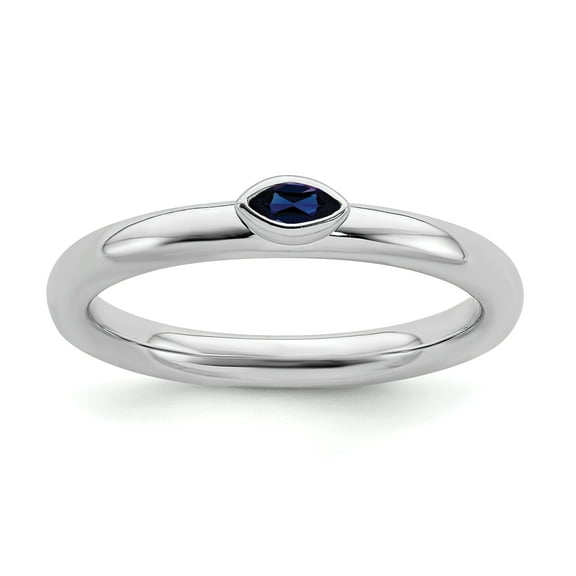 Stackable Expressions Sterling Silver Lab Created Sapphire Ring
