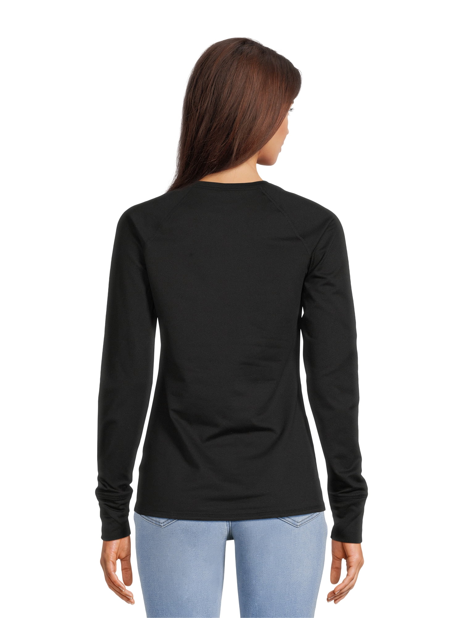 ClimateRight by Cuddl Duds Women's Pure Warmth Long Raglan Sleeve Crew Neck Base Layer Top, Sizes XS to XXL