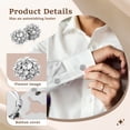 thumbnail image 3 of Vensio 6-Piece Rhinestone Button Cover Set Easy to Install Shirt Accessory Clips for Weddings and Parties, 3 of 10