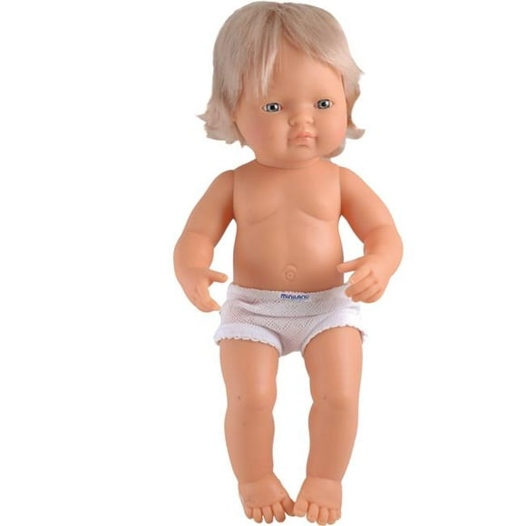 Miniland 15 Anatomically Correct Baby Doll, Caucasian Girl