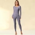 thumbnail image 2 of VISALY Women's Thermal Long Sleeve Shirts Crew Neck Tight Fitted Casual Going Out Stretchy Basic Tee Shirts Slim Fitted Tops Lightweight Base Layer Soft Warm Undershirts Baselayer Grey L, 2 of 7