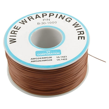 3 Chrome Plated Wire - Brown PVC Coated Tin Plated Copper Wrapping Wire 305M 30AWG Cable Reel