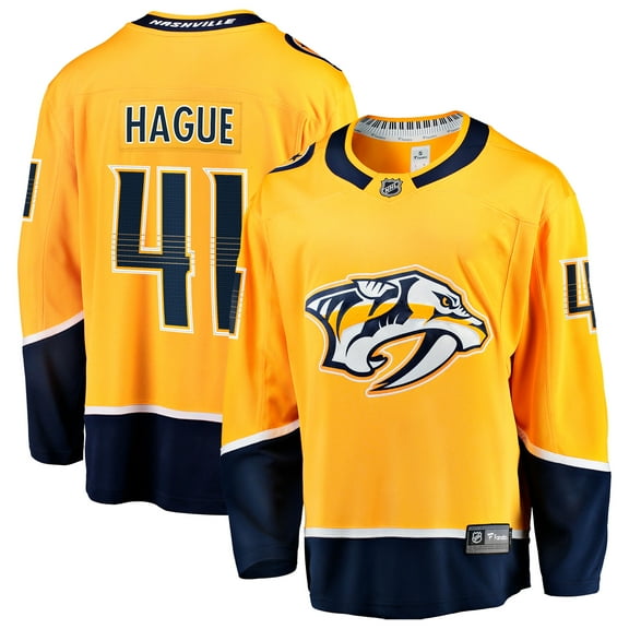 Men's Fanatics Nicolas Hague Gold Nashville Predators Home Breakaway Jersey
