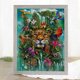 thumbnail image 4 of Bordado de hilos de algodón, 11CT, estampado de pájaros, flores, tigres, punto de cruz, 40x55cm, 4 of 9