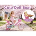 thumbnail image 6 of Korimefa Girls Bike for 3-9 Years Old Kids, 12 14 16 inch Kids Bike with Training Wheels, Basket and Doll Seat, Children Bicycles with Handbrake, Pink, 6 of 17