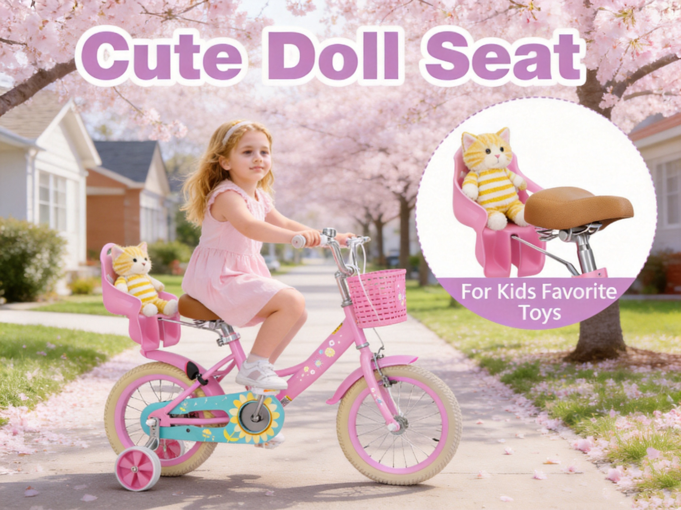 Korimefa 12 Inch Girls Bike with Training Wheels photo 5