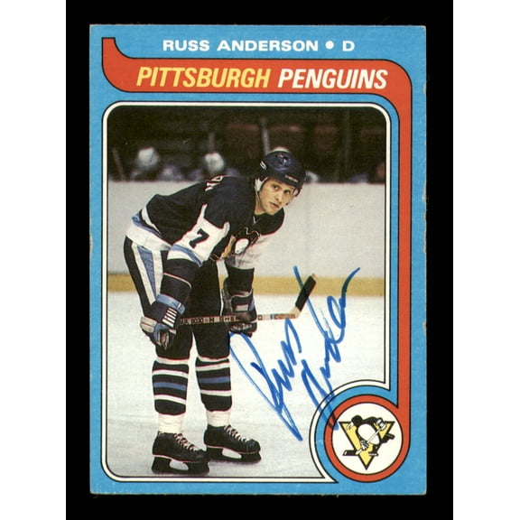 Russ Anderson Autographed 1979-80 Topps Card #264 Pittsburgh Penguins SKU #251353