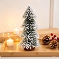 thumbnail image 4 of Mini Christmas Trees,Artificial Christmas Tree Bottle Brush Tree with Wooden Base,Snow-Covered Mini Xmas Tree Holiday Table Centerpiece,Lightweight Snowy Xmas Tree Decor for Mantel,Desk,Home, 4 of 4