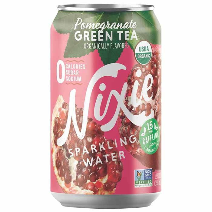 Nixie Pomegranate Green Tea Sparkling Water, 12oz