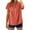 Orange, variant on MaFYtyTPR Women's Cotton Linen Tops Spring Summer V-Neck Pullover Button Short Sleeved Loose T-Shirts Army Green L