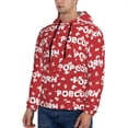 thumbnail image 3 of Kdxio Popcorn2 Print Mens Casual Hooded Collar Drawstring Hoodies Pullover Sweatshirts Casual Long Sleeve Shirts-Small, 3 of 7