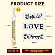 CCOCC Wood Burning Pen Kit with 3 Reusable Stencils - DIY Wood Burning Marker & Pyrography Tool for Beginners, Leather, Paper - Creative Gifts for Woodworking Hobbyists