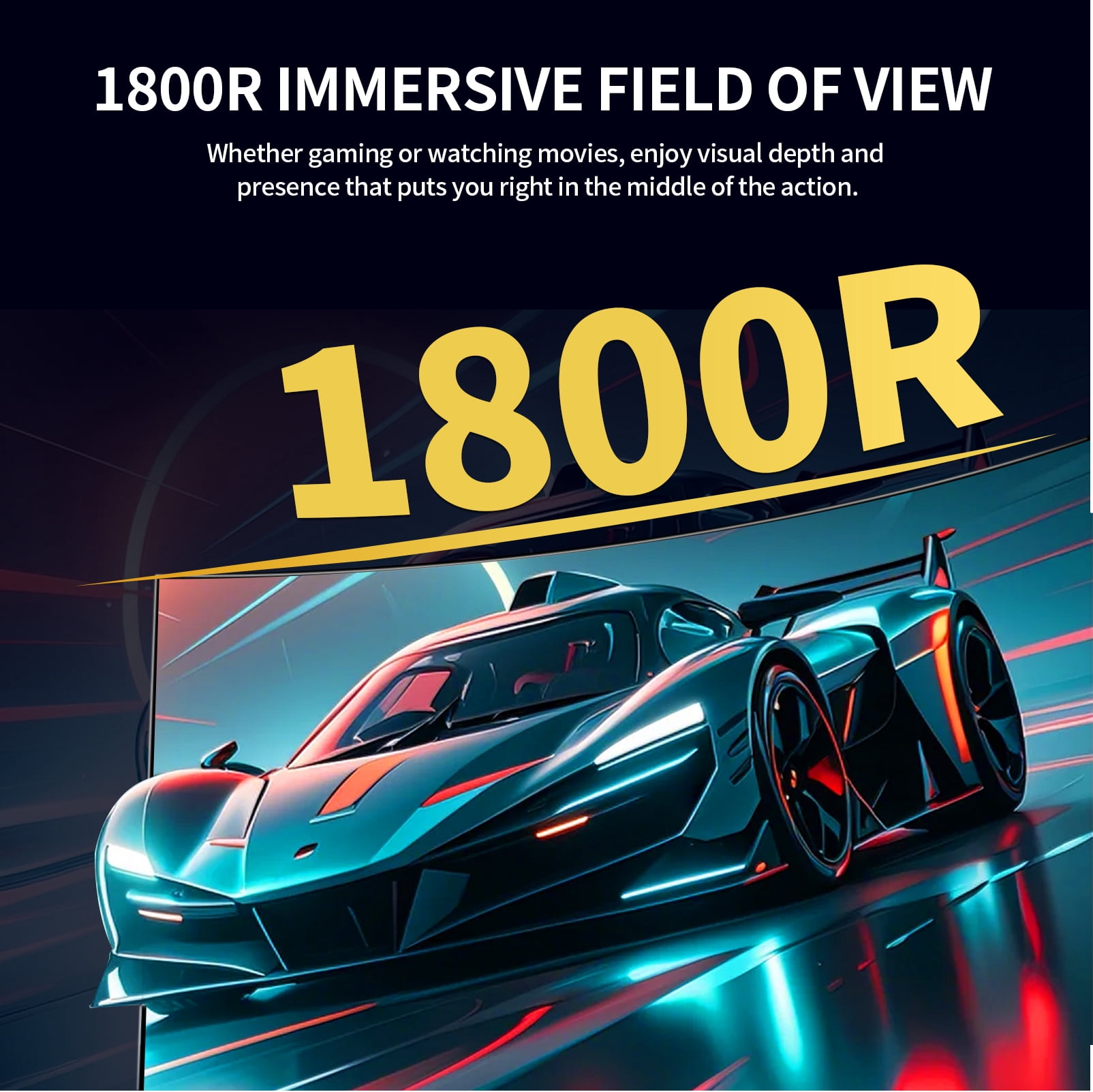 PIJ 27 inch Curved Gaming Monitor 250Hz, PC Computer Monitor Built-in Speakers for Home Office & Gaming, FHD 1080P, FreeSync, Eye Care, DP, HDMI, Wall Mountable