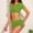 Green, variant on Women's Tie Front Bikini Set Short Sleeve Two Piece Swimsuit High Waisted Bathing Suits With Shorts Girls plus Size Swimsuits 18-20 Girls Swimsuits with Padding Two Piece Dresses for Long Swim