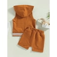 thumbnail image 4 of Bagilaanoe 2pcs Toddler Baby Boy Short Pants Set Sleeveless Zipper Hoodie Tops + Shorts 3M 6M 12M 18M 24M 3T Kids Casual Summer Outfits, 4 of 9