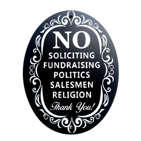 No Soliciting Thank You Sign for Home and Business Decoration Wooden Wall Signs Use with Door Knockers and Bell
