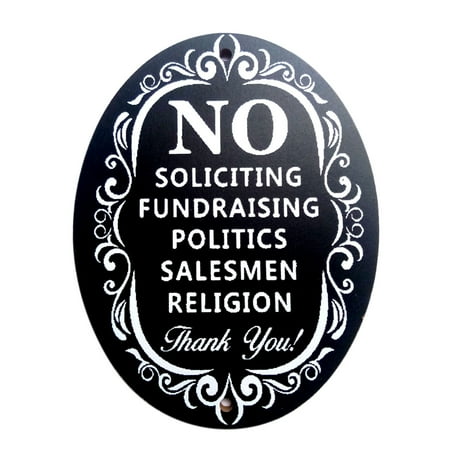 No Soliciting Thank You Sign for Home and Business Decoration Wooden Wall Signs Use with Door Knockers and Bell