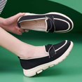 thumbnail image 4 of Orthopedic Platform Penny Loafers for Women Spring Fall Comfort Knitted Fashion Casual Slip on Walking Wedges Dress Shoes, 4 of 6