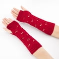 thumbnail image 2 of Yoyauz Women's Long Fingerless Gloves Arm Warm Knit Thumbhole Stretch, 2 of 6