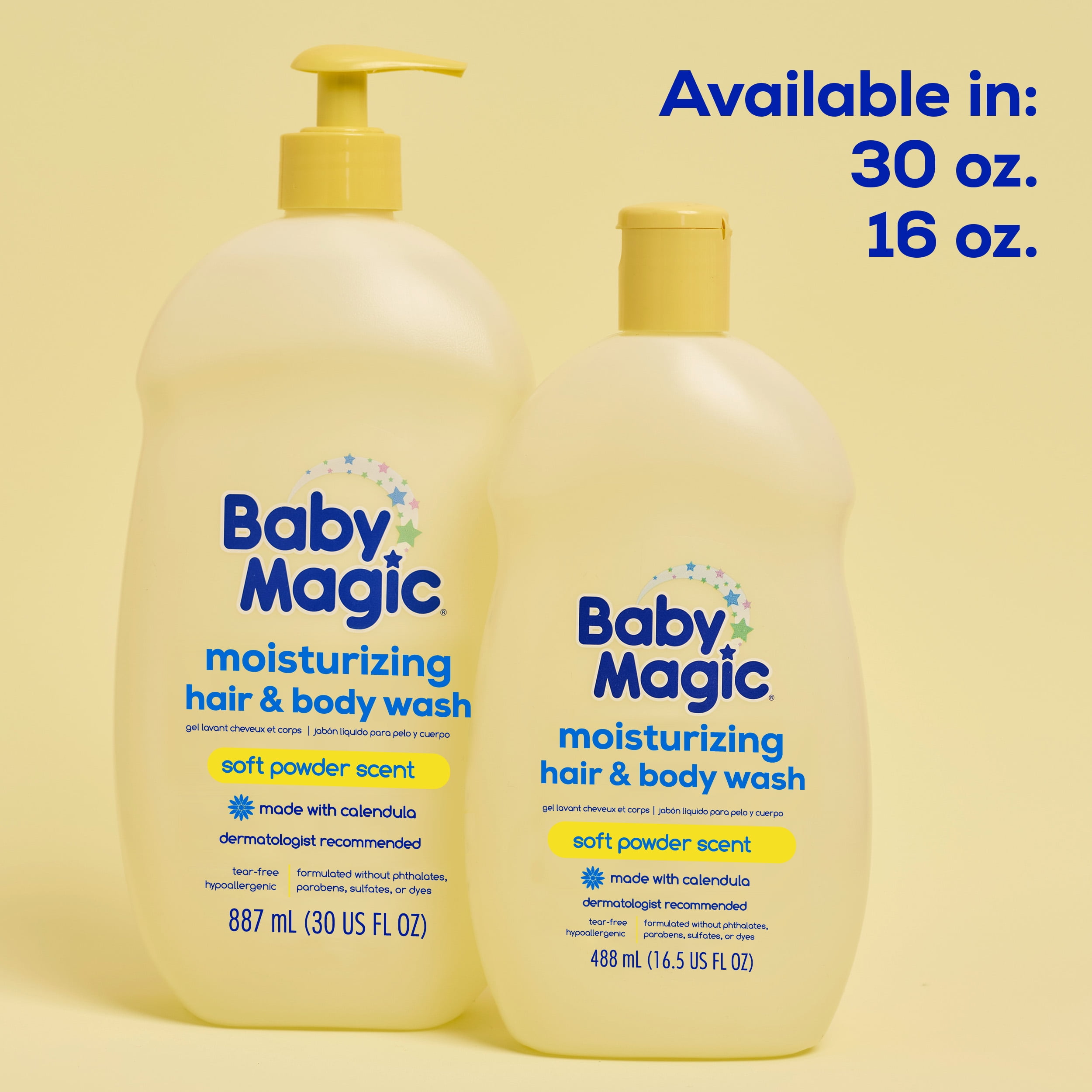 (2 pack) Baby Magic Tear-Free Gentle Hair & Body Wash for Infants, Soft Powder Scent, 16.5 oz