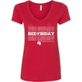 thumbnail image 3 of Inktastic Athletic Red Friday Dog Tags Women's V-Neck T-Shirt, 3 of 5