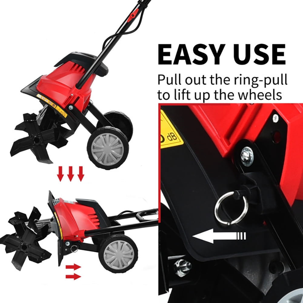 Resenkos 14-Inch 10 Amp Corded Electric Tiller and Cultivator 9-Inch Tilling Depth