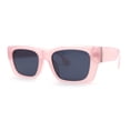 thumbnail image 2 of Classically Square Narrow Rectangle Plastic Womens Sunglasses Pink Black, 2 of 4
