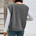 thumbnail image 5 of Otntypg Women's Fall Winter Fleece Vest 2025 Trendy Sleeveless Sherpa Jacket Button Down Open Front Fuzzy Thick Warm Outerwear Tops Gray S, 5 of 9
