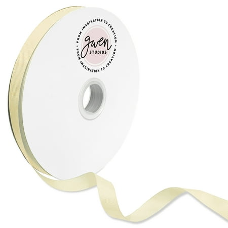 UPC: 0810056349769 | Ivory Grosgrain Ribbon for Crafts and Bows  5/8  x 100 Yards by Gwen Studios