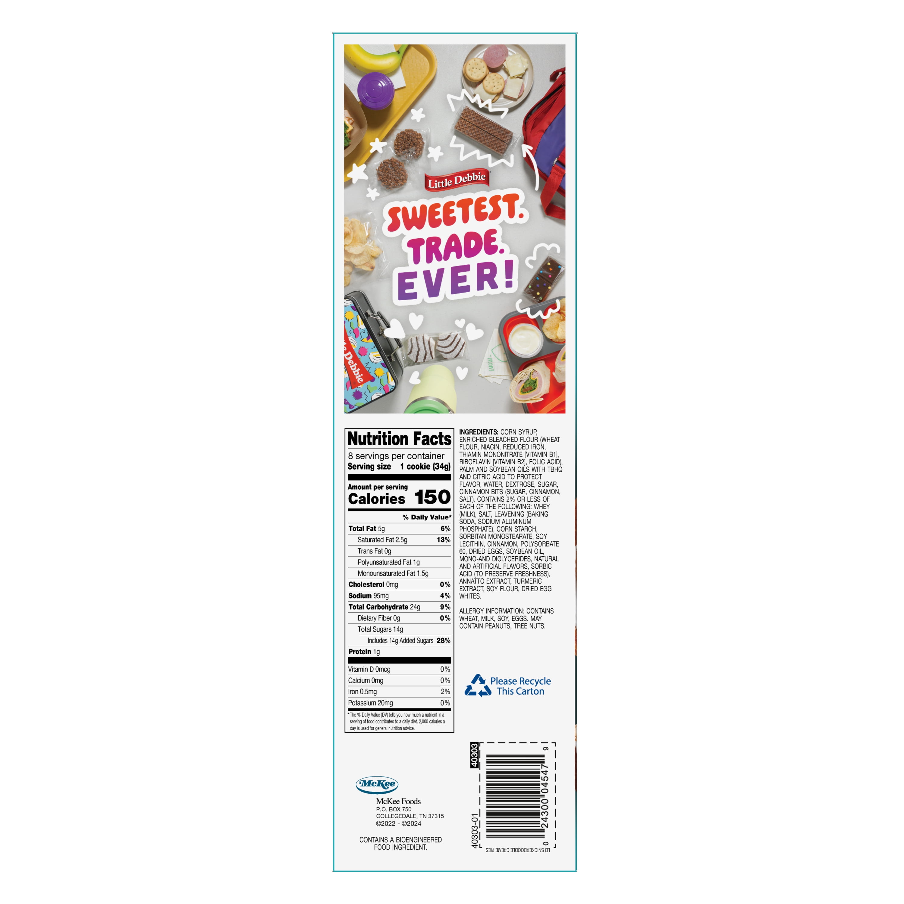 Little Debbie Snickerdoodle Creme Pies, 40 Sandwich Cookies (5 Boxes), 47.85 oz