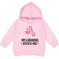 thumbnail image 2 of Inktastic Gramma Loves Me Girl Flamingo Toddler Hoodie, 2 of 4