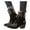 Black, variant on Cowboy Boots for Women Embroidery Ankle Booties Pull on Low Heel Short Western Cowgirl Boot