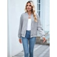 thumbnail image 6 of Womens Jacket Coat Casual Stand Collar Zip Up Fall Fashion Jackets Outfits with Pockets Grey XXL, 6 of 8