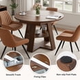 thumbnail image 6 of Hawsaiy Extendable Round to Oval Dining Table Set for 4–6, Space-Saving Wooden Table with Hidden Storage, Expandable Dining Table with Upholstered Chairs(Walnut Table+4 White Chairs), 6 of 10