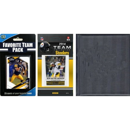 C&I Collectables NFL Pittsburgh Steelers Licensed 2014 Score Team Set and Favorite Player Trading Card Pack Plus Storage