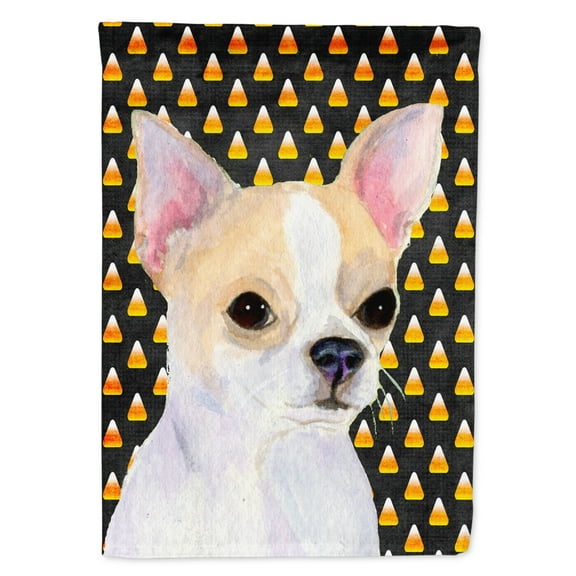 Carolines Treasures SS4267-FLAG-PARENT Chihuahua Candy Corn Halloween Portrait Flag  multicolor