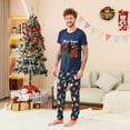 thumbnail image 5 of Odeerbi Christmas Pajamas for Family Holiday Short Sleeve Family Christmas Pajamas Matching Sets Dad Casual Print Top with Bottom Outfits Home Wear Sleepwear Family Matching PJs Set Blue, 5 of 7