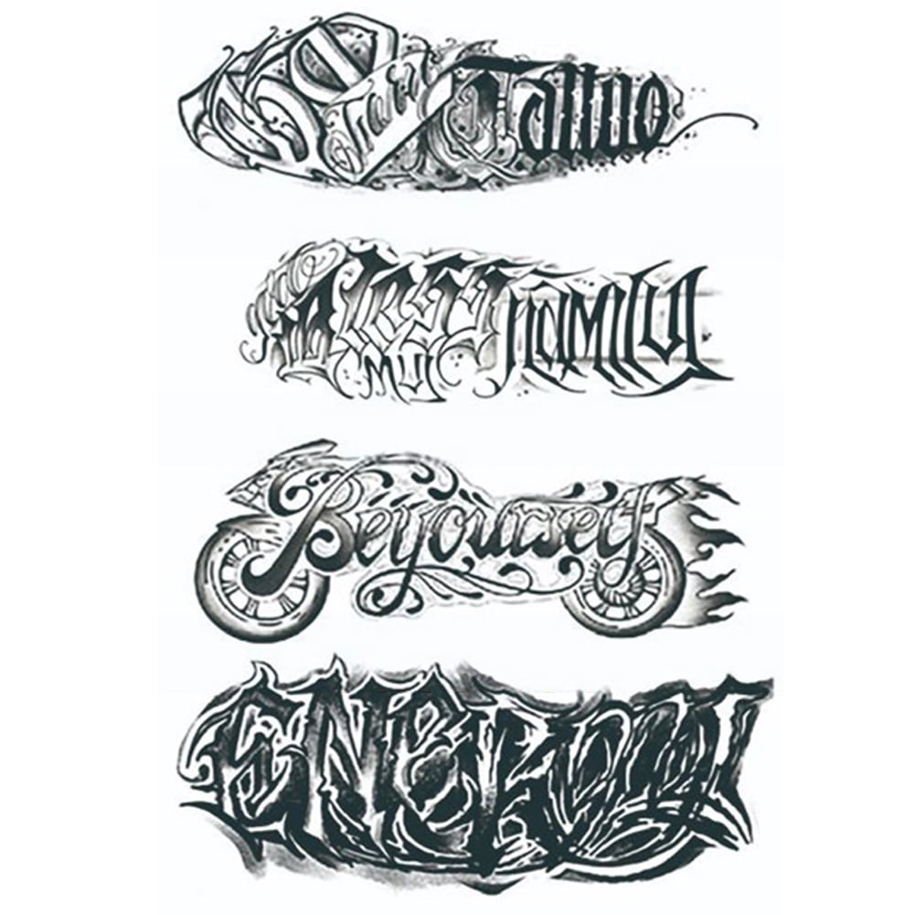 Pegatinas Tatuaje Impermeables Corporal 4 Uds Letras Brazo | Walmart en ...